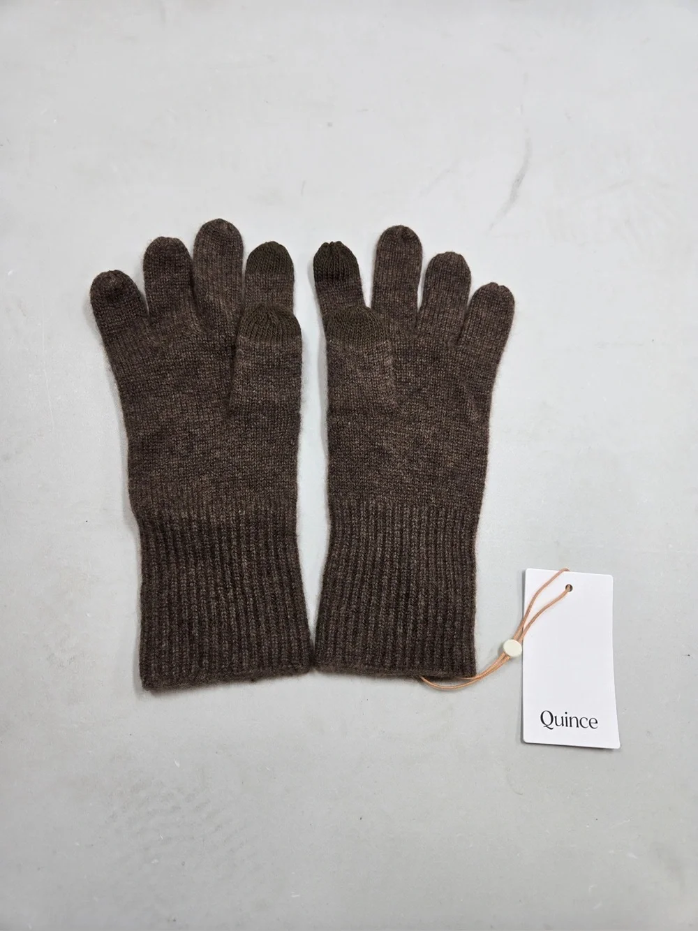 NWT QUINCE Mongolian Cashmere Gloves Brown 0854
